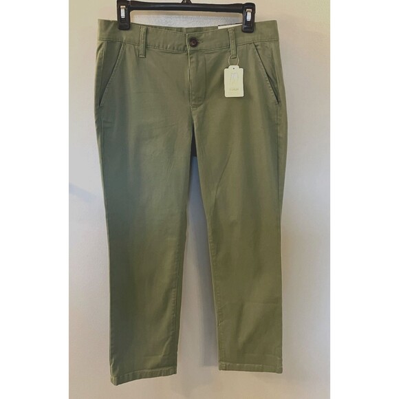 St. John's Bay Pants - St Johns Bay Petite Womens Girlfriend Chinos Green Size 6P NWT